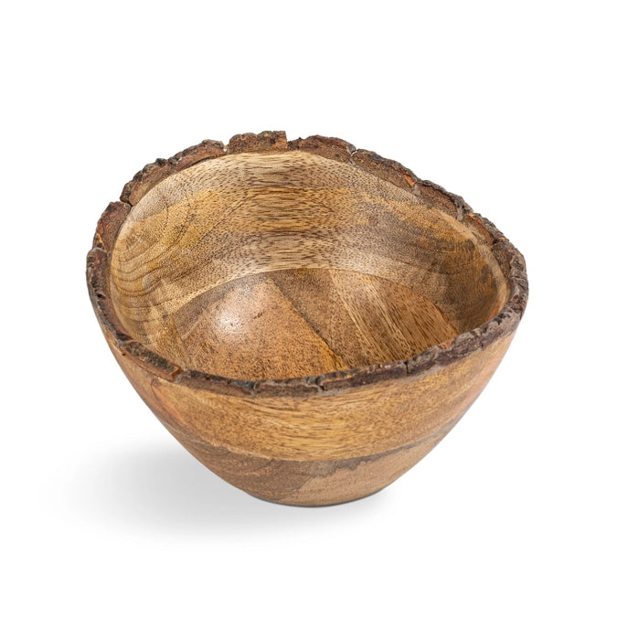 Limited Edition Mango Wood Serving Bowl w/ Bark Edges