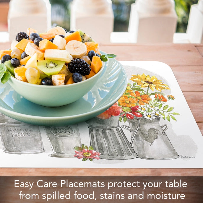 Farmhouse Floral Reversible Plastic Placemat