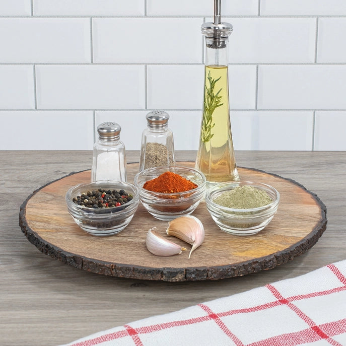 Limited Edition Mango Wood Lazy Susan w/ Bark Edges