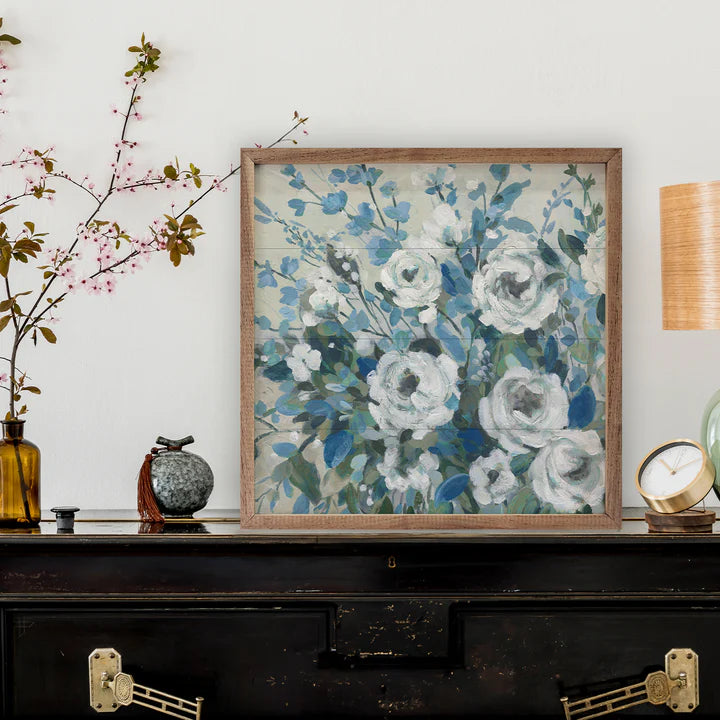 24X24 Sapphire Blossoms By Carol Robinson Wall Art