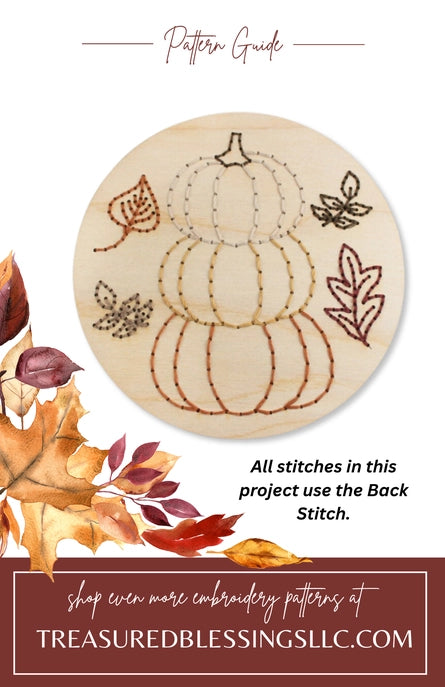 Wood Embroidery Kit - Fall Stacked Pumpkins