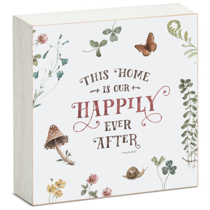 Happily Ever After Wood Block Sign