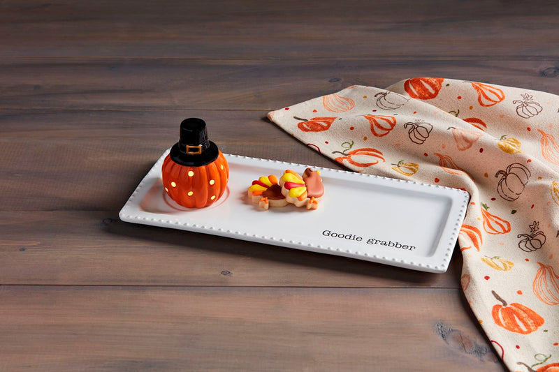Pumpkin Pilgrim Hat Light-Up Sitter