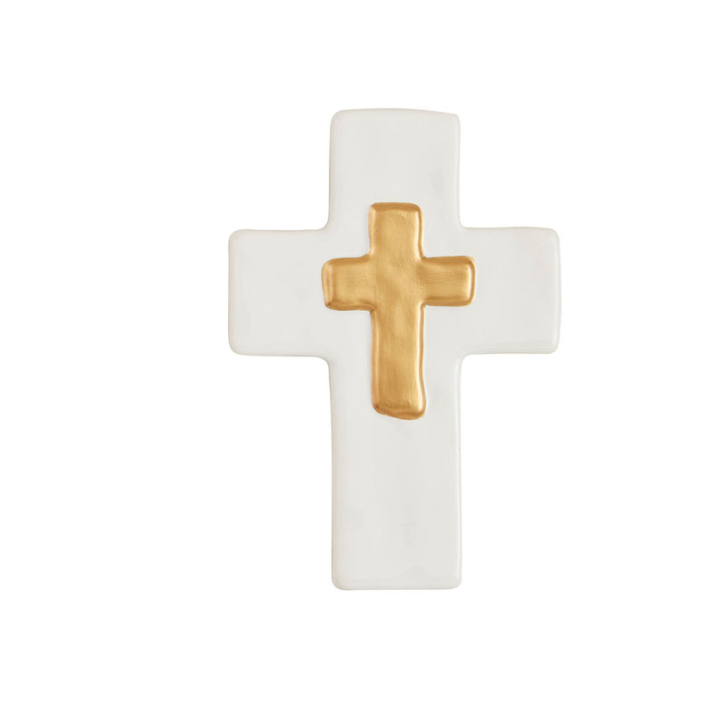 Layered Ceramic & Gold Cross
