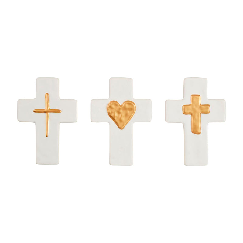 Layered Ceramic & Gold Cross