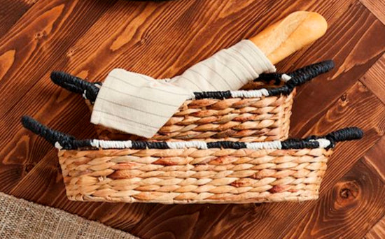 Striped Edge Bread Basket