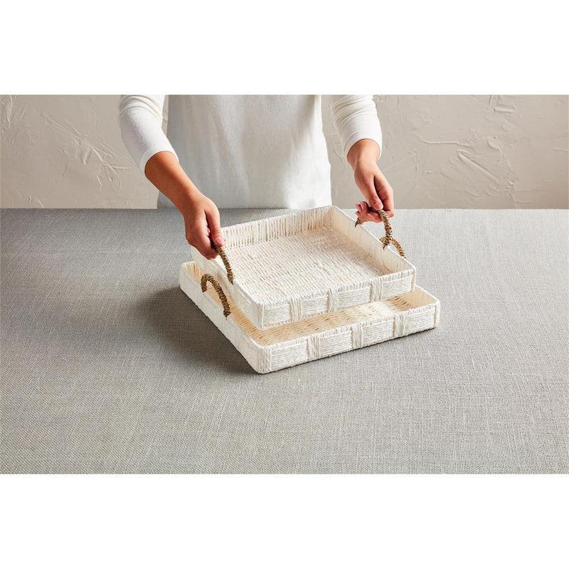 White Woven Tray