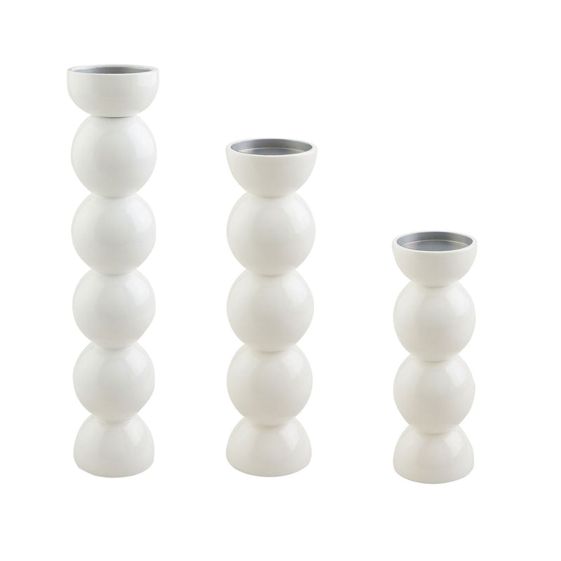 White Lacquer Candlestick