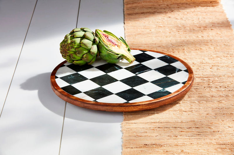 Checkered Marbled Lazy Susan