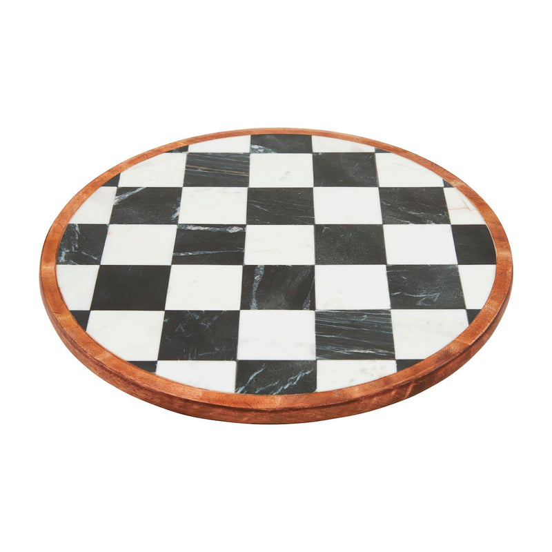 Checkered Marbled Lazy Susan