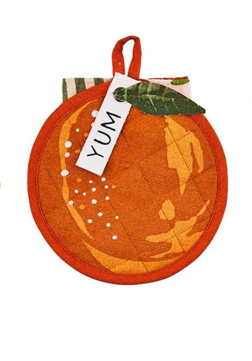 Fruit Pot Holder & Towel Set ORANGE