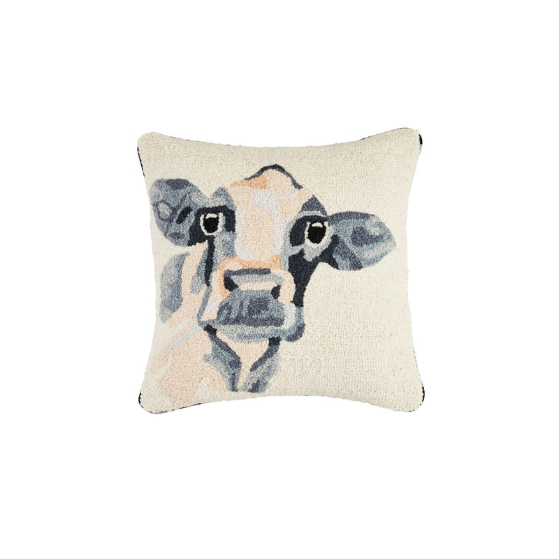 Farm Animal Hooked Wool Pillow