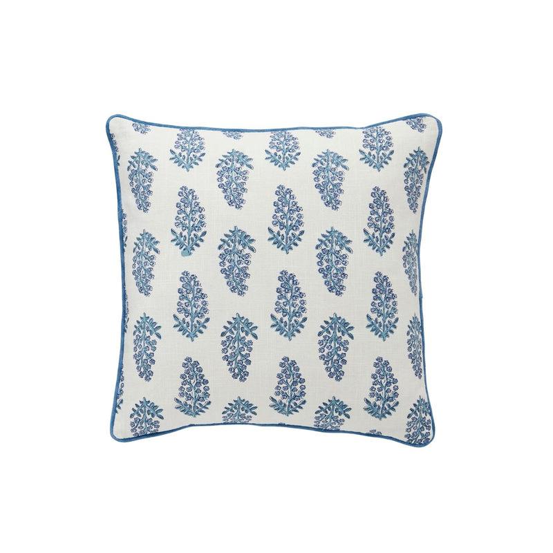 Blue Block Print Pillow