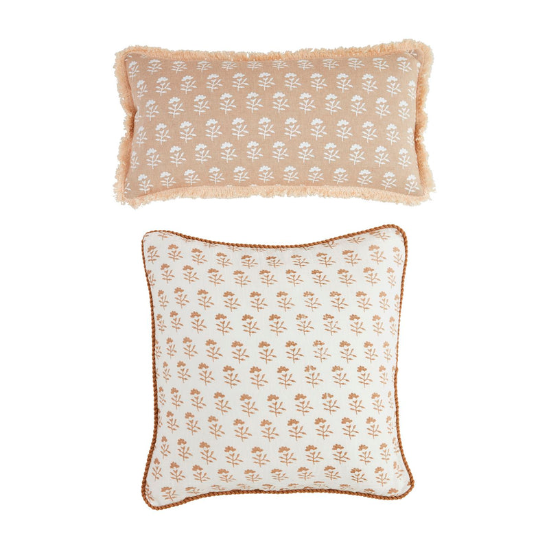 Neutral Block Print Pillow