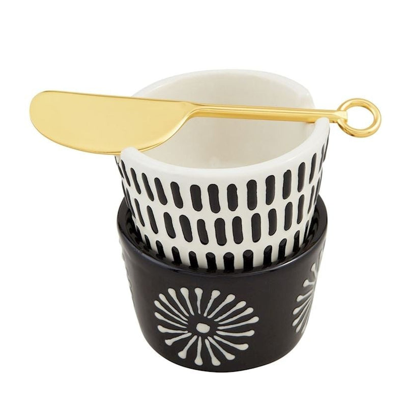 Black Patterned Tidbit Set