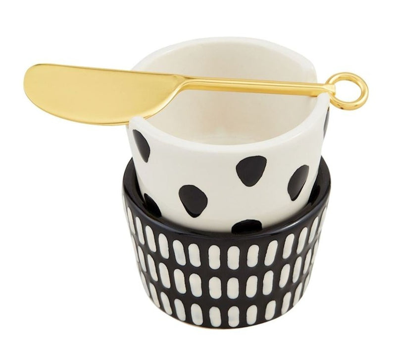 Black Patterned Tidbit Set
