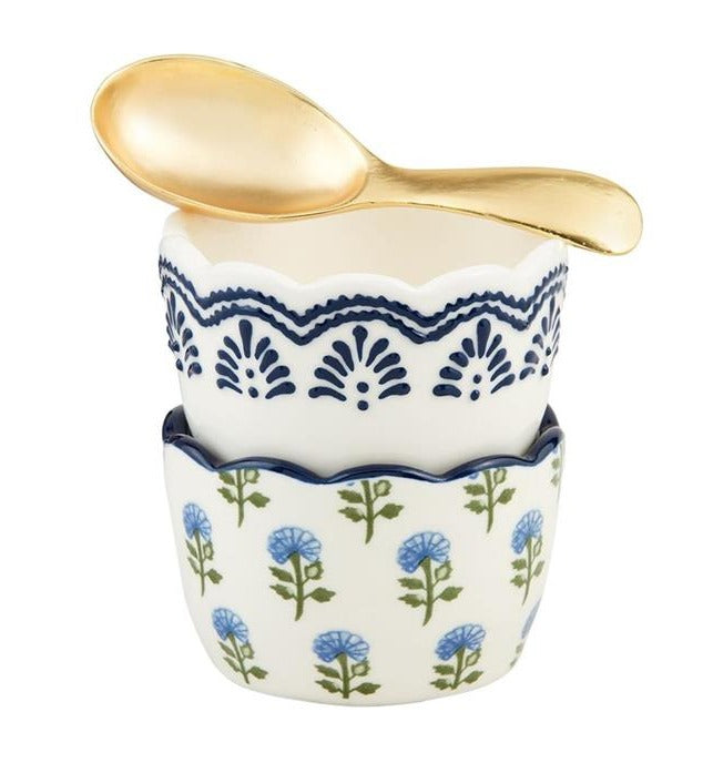Blue Floral Tidbit Set