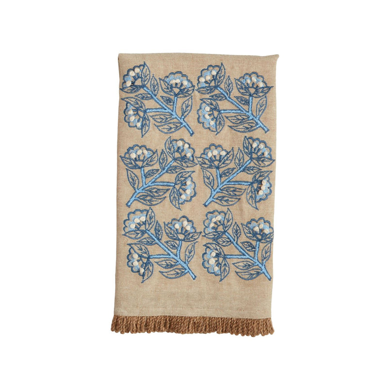 Block Print Embroidered Towel