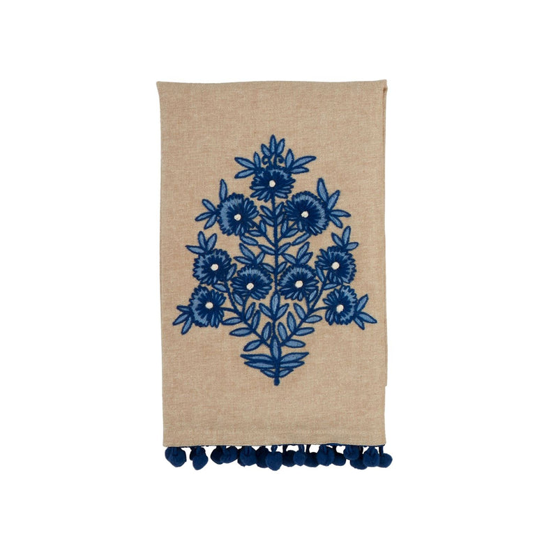 Block Print Embroidered Towel