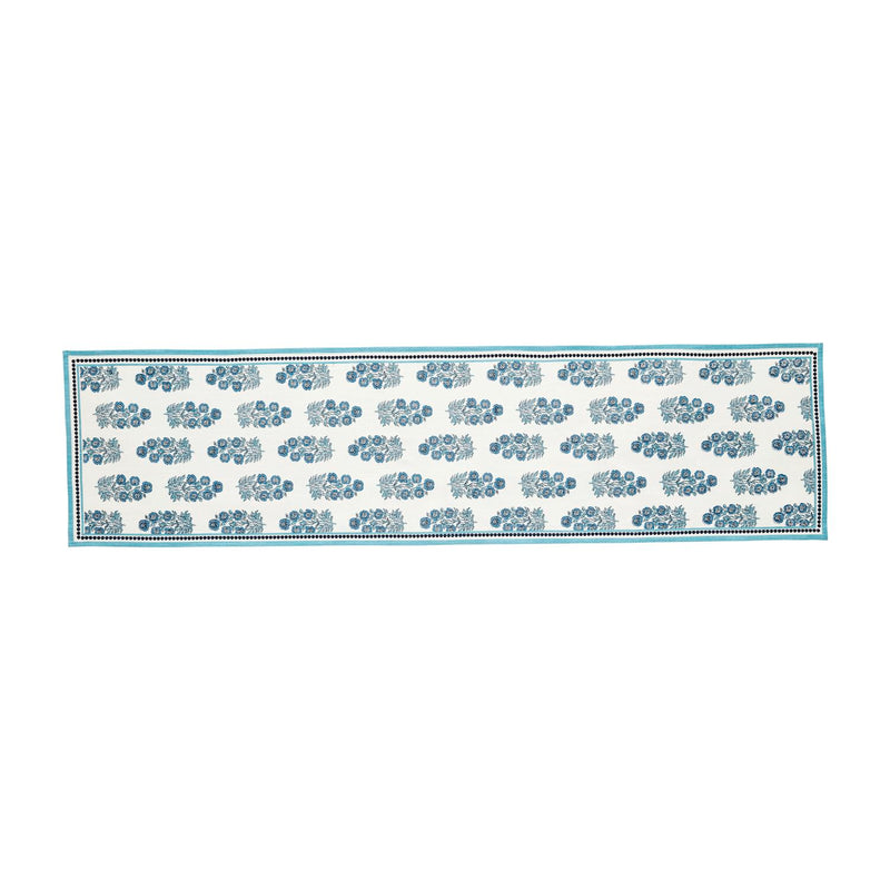 Blue Block Print Table Runner
