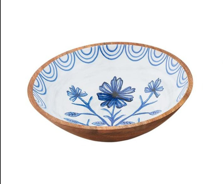 Blue Floral Enamel Bowl