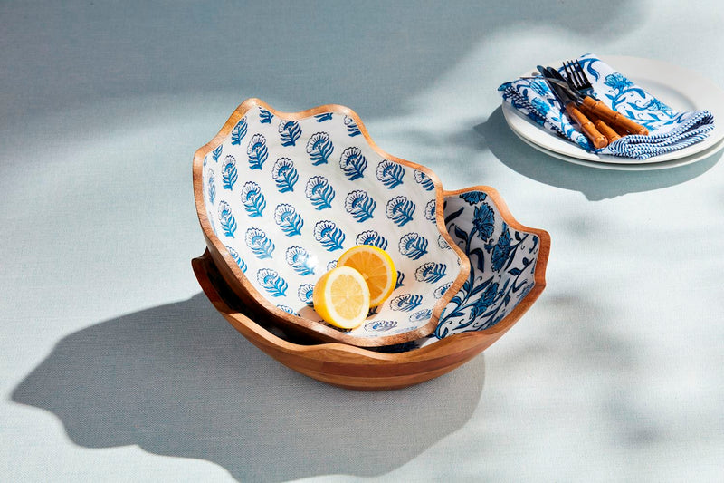 Block Print Enamel Bowl