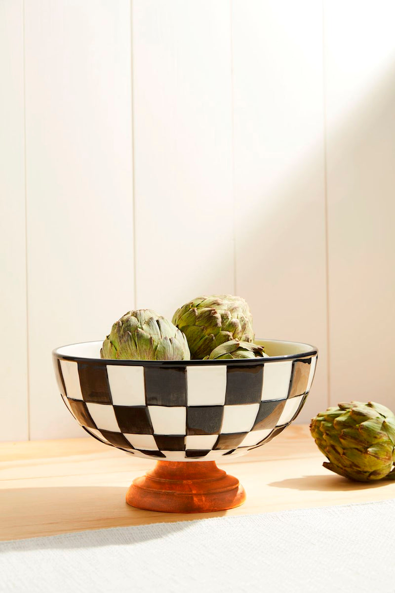 Checkered Pedestal Bowl