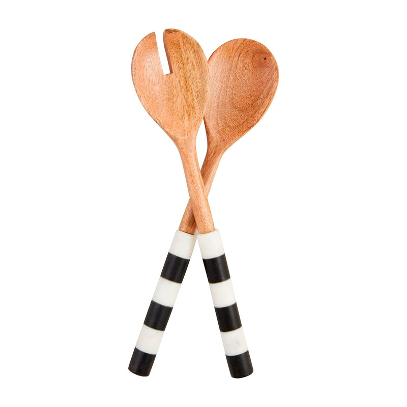 Striped Marble Salad Servers