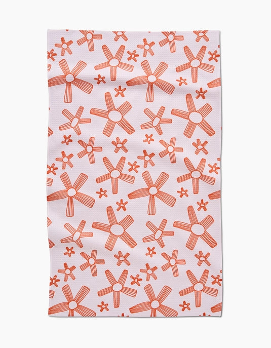 Chunky Striped Flower Tea Towel