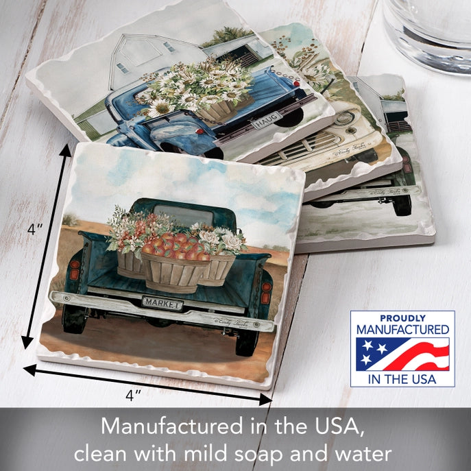 Farming Trucks 4 Pack Asst Coaster Set