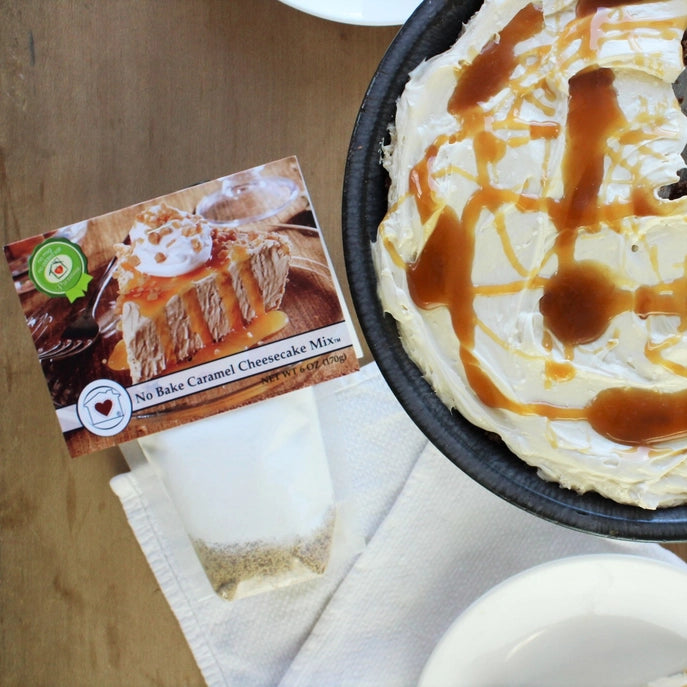 No Bake Caramel Cheesecake