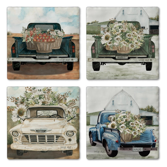 Farming Trucks 4 Pack Asst Coaster Set