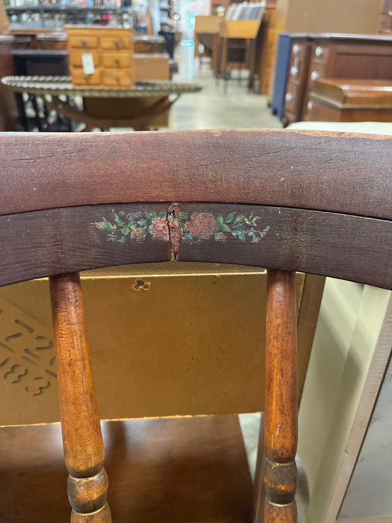 Early American Barrel Back Chair w floral