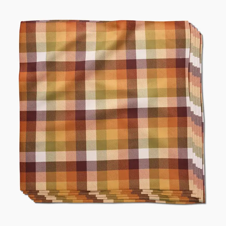 Rustic Autumn Plaid Dinner Napkin Set