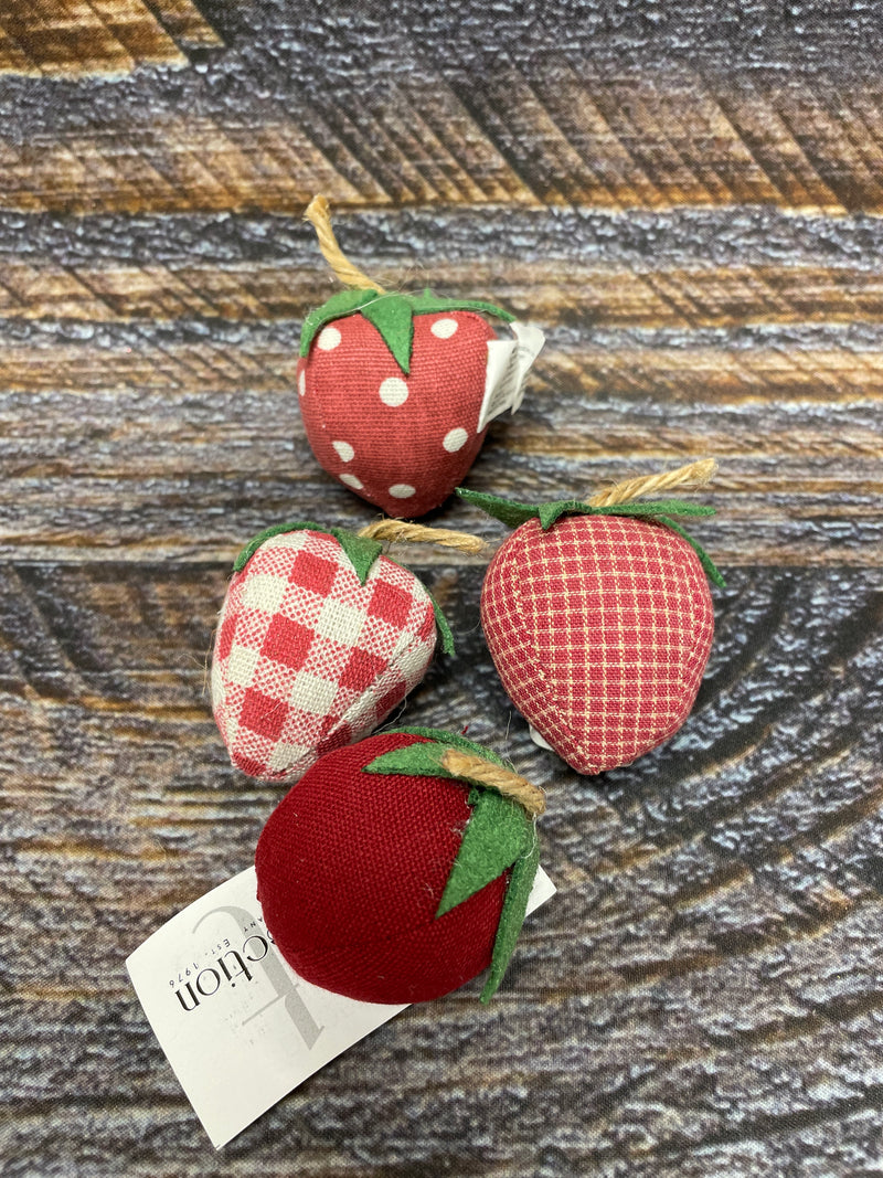 Set of 4 Plush Strawberries
