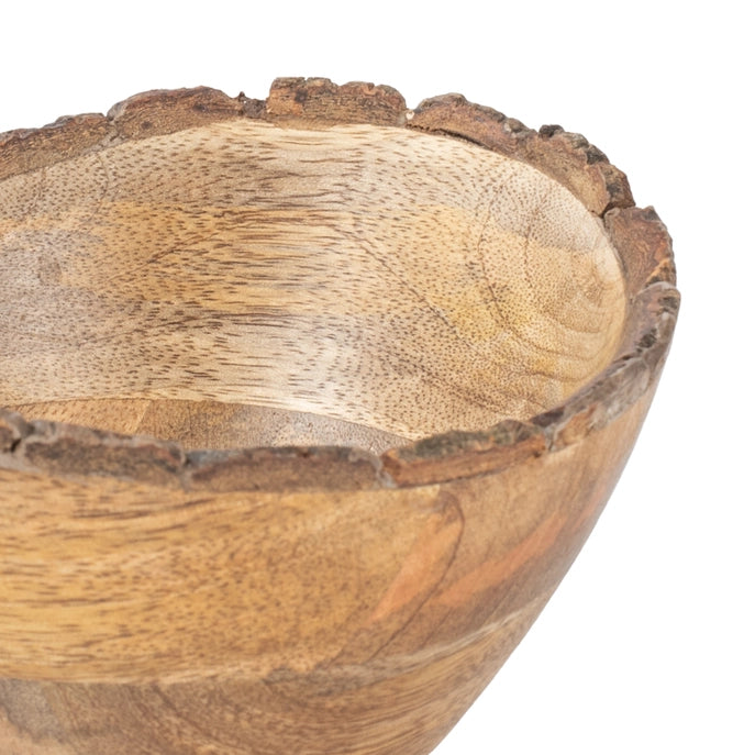 Limited Edition Mango Wood Serving Bowl w/ Bark Edges
