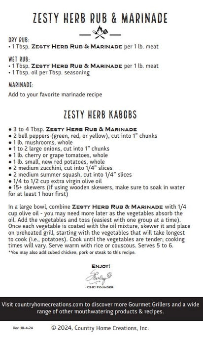 Gourmet Griller Zesty Herb Rub & Marinade
