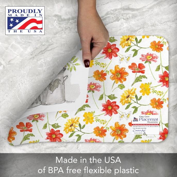 Farmhouse Floral Reversible Plastic Placemat