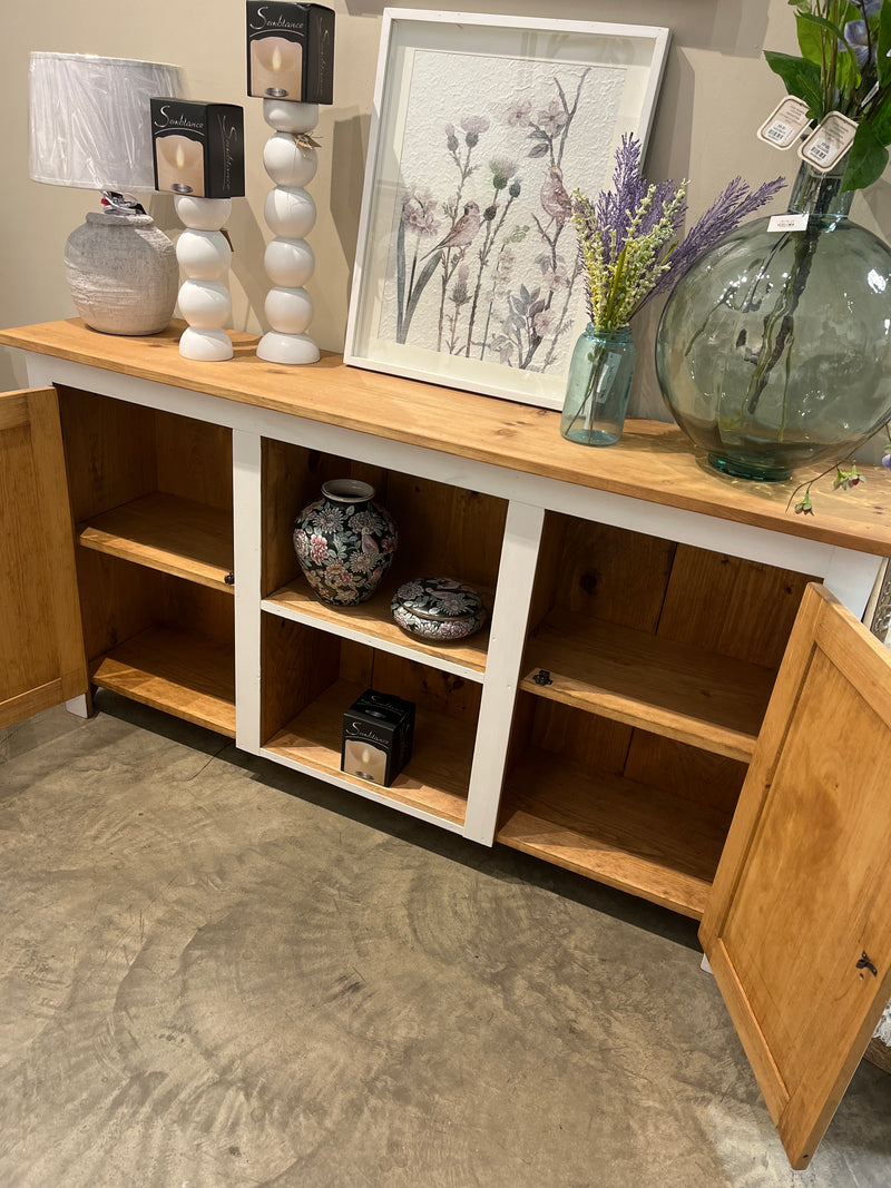 Console Table with Wood Doors