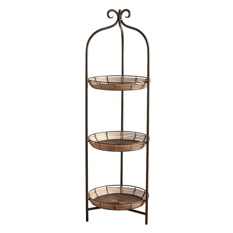 Metal / Rattan Corner Shelf
