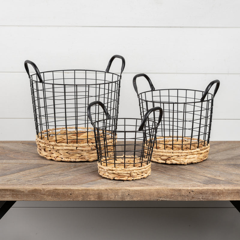 METAL AND WOVEN BASKET