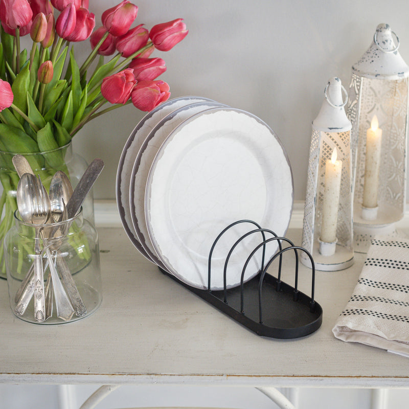 BLACK 6-PLATE RACK