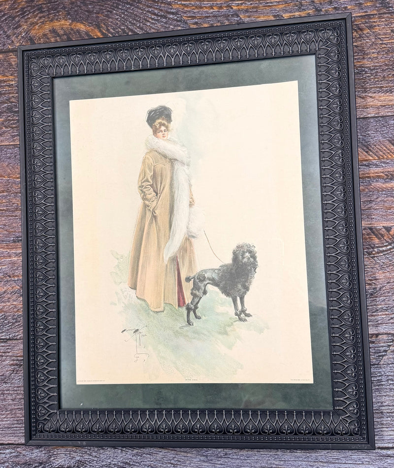 Framed Fisher Artwork  "On the Avenue"