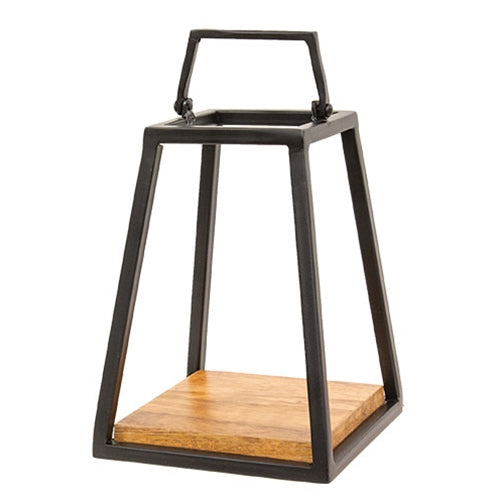 Cast Iron & Wood Open Air Lantern
