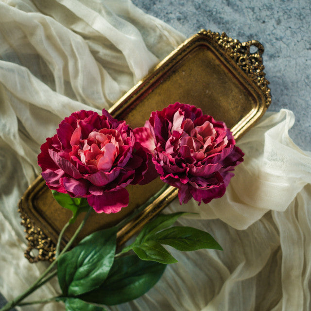 25" BURGUNDY PEONY STEM