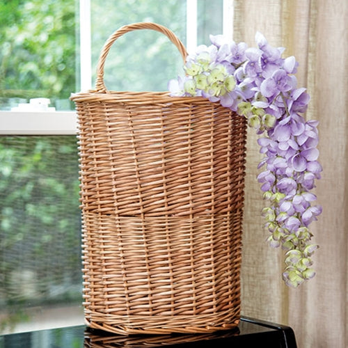 Natural Woven Willow Wall Basket w/ Handle