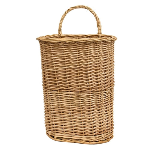 Natural Woven Willow Wall Basket w/ Handle