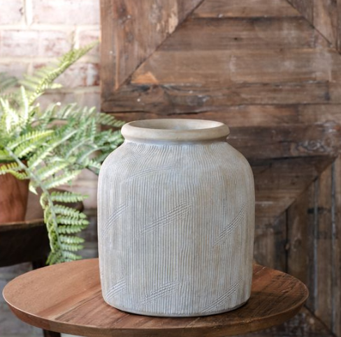 Gray Deco Line Vase