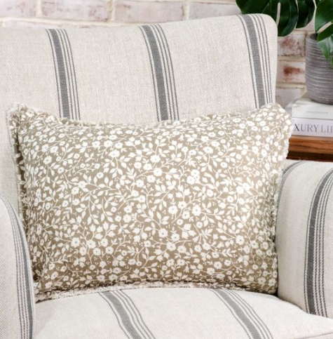 Beige Spring Floral Pillow