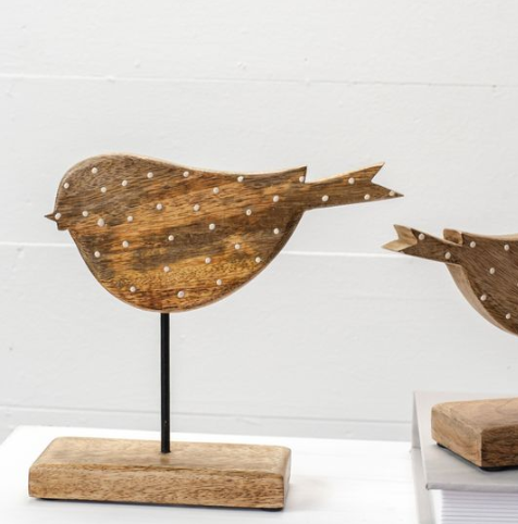 Tabletop Dotted Wood Bird